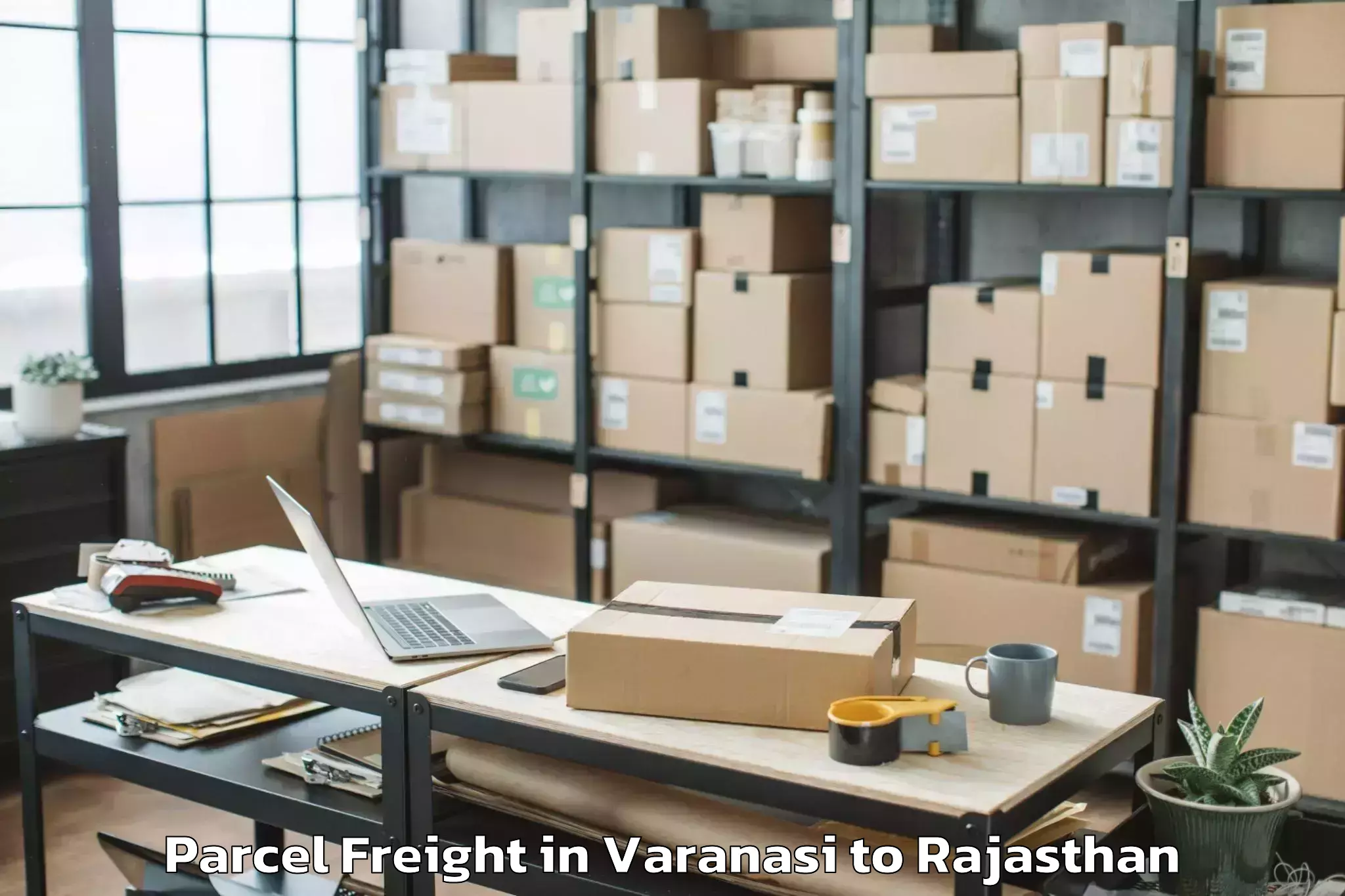 Affordable Varanasi to Sanganer Parcel Freight